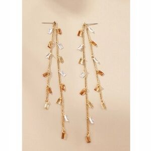 Beaded Baguette Dangle Earrings